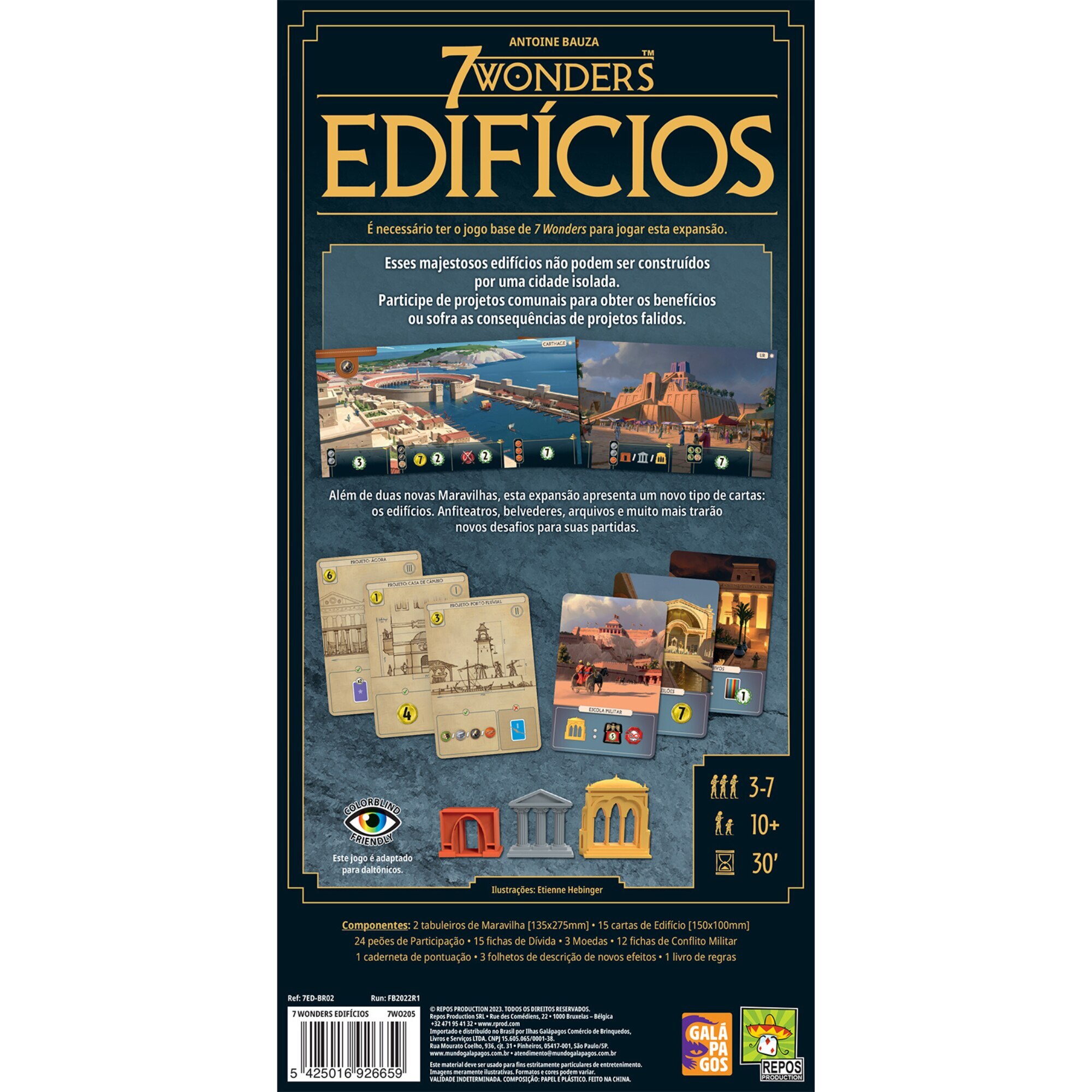 Place Games 7 Wonders Arquitetos Jogo de Cartas Galapagos 7WO301